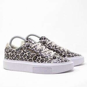 Adidas Originals Women Sleek Super Leopard Print Beige Brown Shoes Size 8 FY5075
